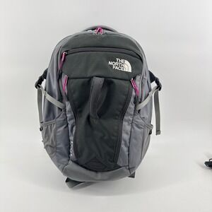 The North Face Surge Backpack Gray Black Pink FlexVent Laptop Bag Mens Womens